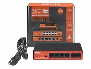 Коммутатор PoE 4 port, "Wi-Tek", WI-PS205H, V2, 4+2/100Mbps