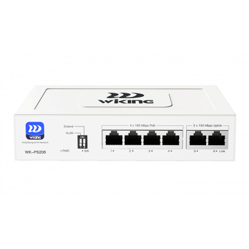Коммутатор PoE 4 port, "Wi-Tek", WK-PS206 V2, 10/100Mbps
