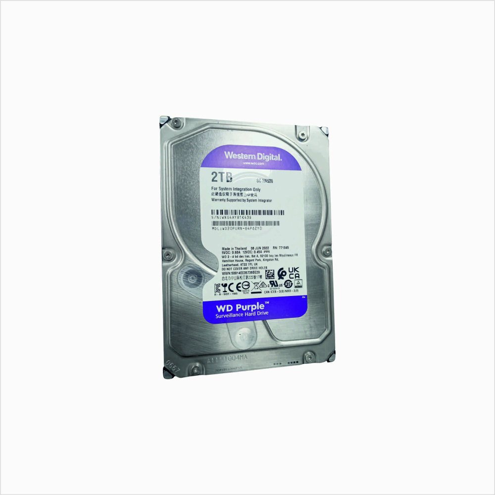 Жесткий диск HDD 2000 Gb Western Digital (WD20PURX-64D85Y0), 3.5", 256Mb, SATA III, Purple