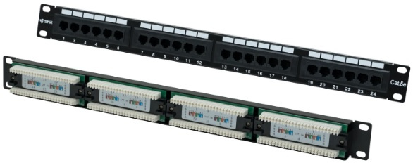 Патч Панель, SNR, SNR-UD-1U24-5E-H-LC, UTP, Категория 5e, 19" (1U), 24 Порта