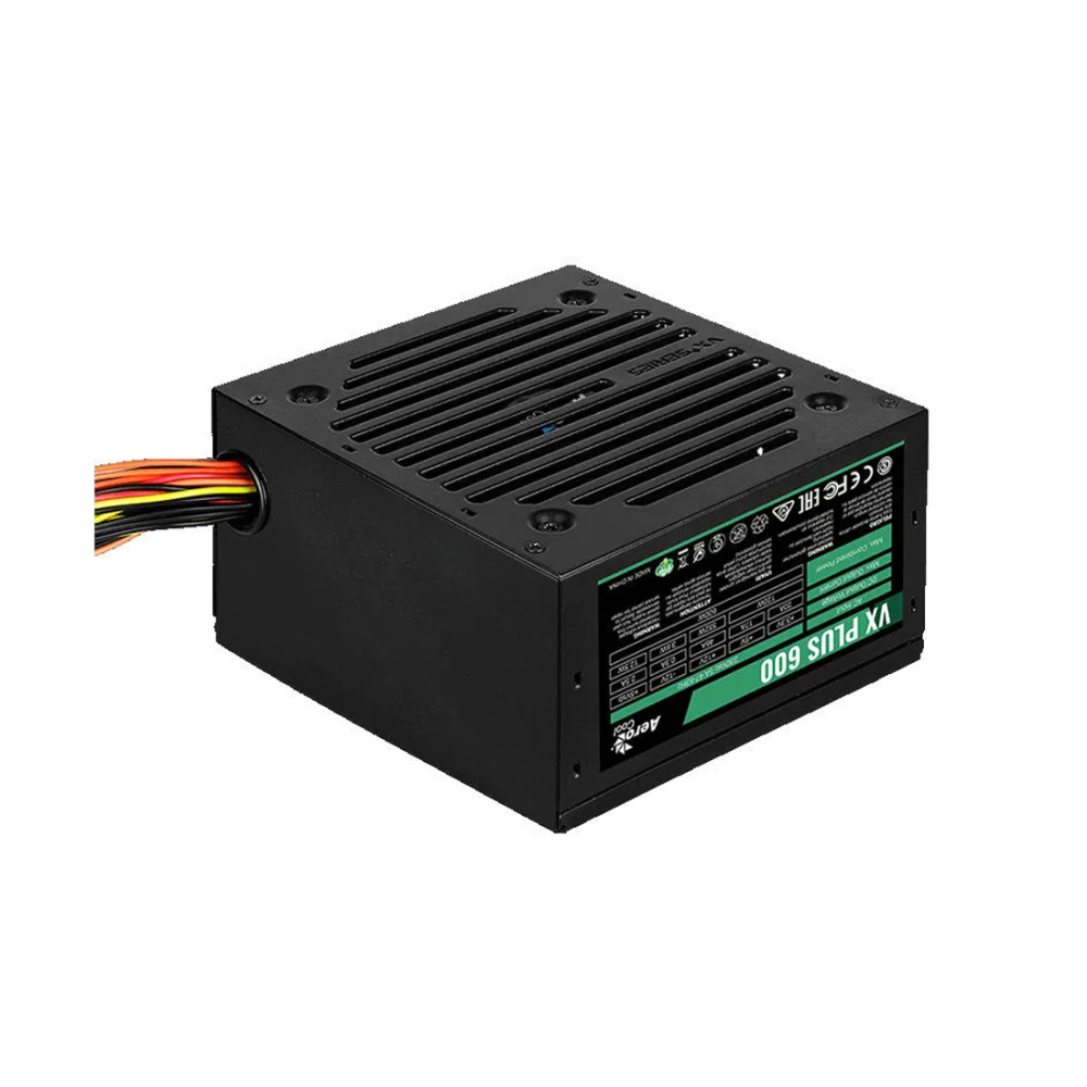 Блок питания, Aerocool, VX PLUS Stealth 600, 600W, ATX, None-PFC, 20+4pin, 4+4pin, 4*Sata, 3*Molex