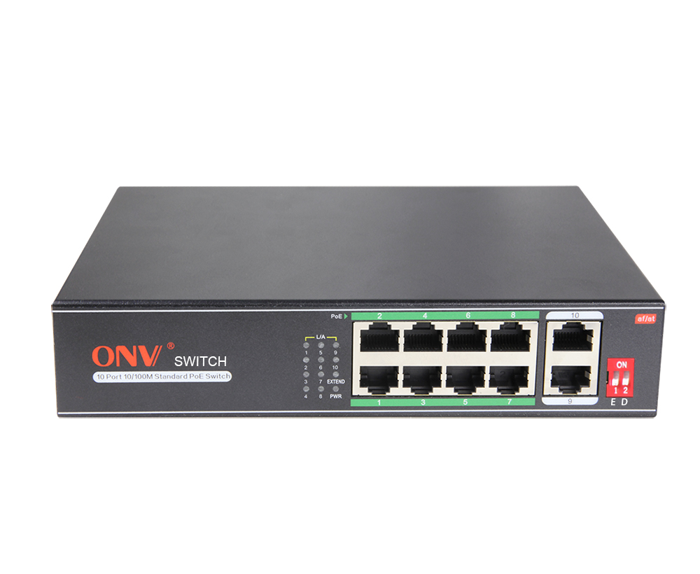 Коммутатор PoE 8 port, "ONV", ONV-H1108PLD, long distance, 10/100Mbps