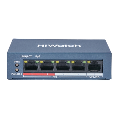 Коммутатор PoE 4 port HiWatch DS-S504GP 1000Mb/ps