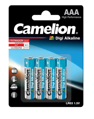 Батарейка, CAMELION, LR03, Digi Alkaline, AAA, 1.5V, 1250mAh, 1 шт., Блистер