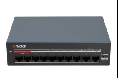 Коммутатор PoE 8 port HiWatch DS-S0110-MP 100 Mb/ps