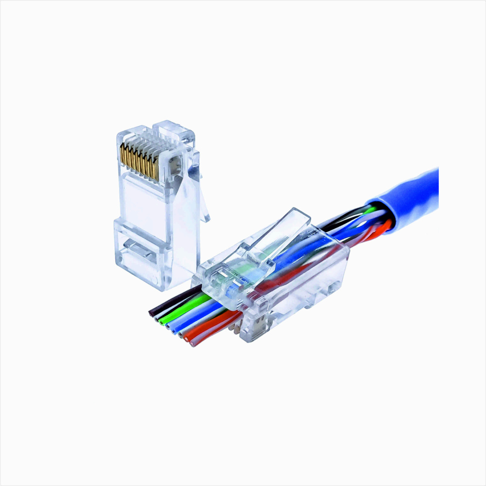 Коннектор RJ-45, Cat.5e, "SUNQAR", SR-EZCAT5ERC, (100шт./упак.) (сквозной)