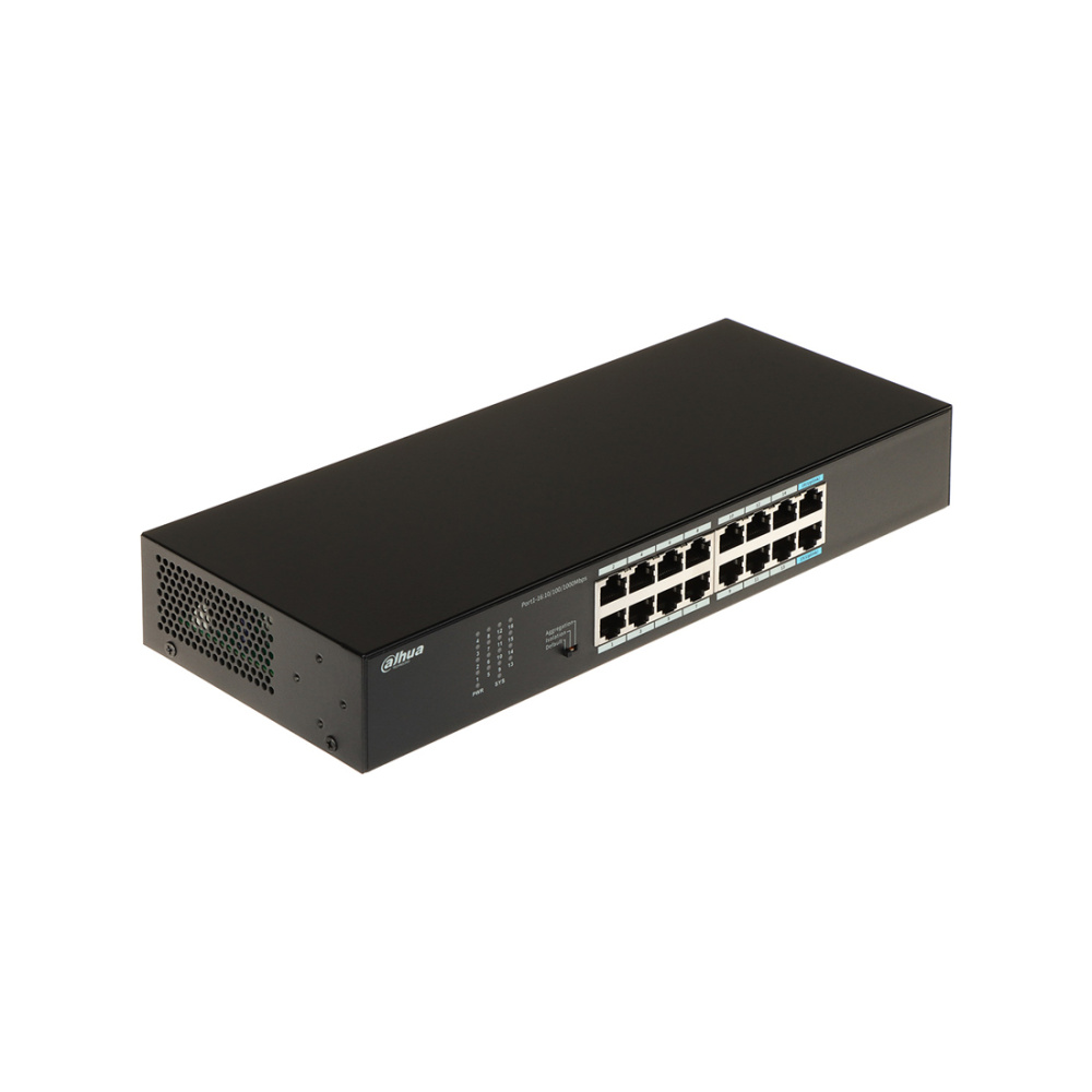 Коммутатор, Dahua, DH-S3016-16GT, Неуправляемый, 16 портов 10/100/1000M, –10 °C to +55 °C