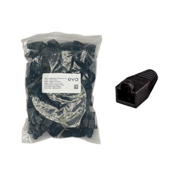 Колпачки RJ45, B-RJ45 Black (чёрный) Cat5/Cat6 (100 шт/пакет) торговой марки "EVO"