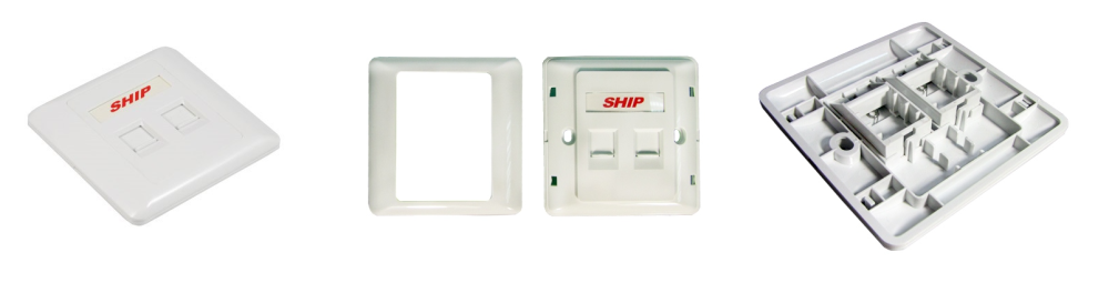 Лицевая панель телекоммуникационная 2-port RJ-45, "SHIP", A160-2, UTP, белая
