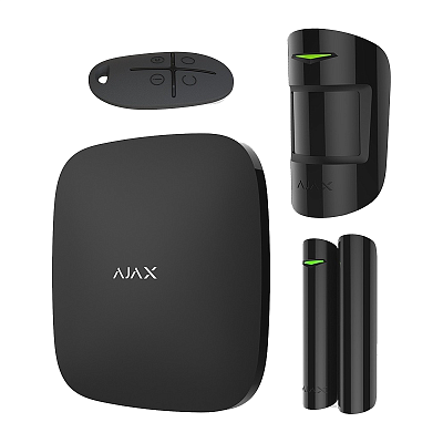 AJAX Hub Kit Plus черный комплект (Hub-1шт, MotionProtect-1шт, DoorProtect-1шт, SpaceControl-1шт)