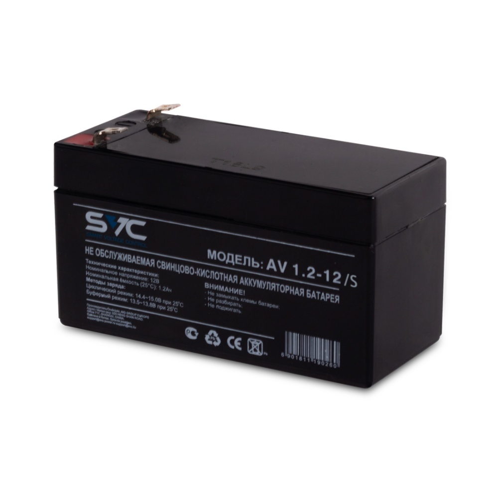 Аккумуляторная батарея, SVC, AV1.2-12, 12V/1.2Ah, свинцово-кислотный