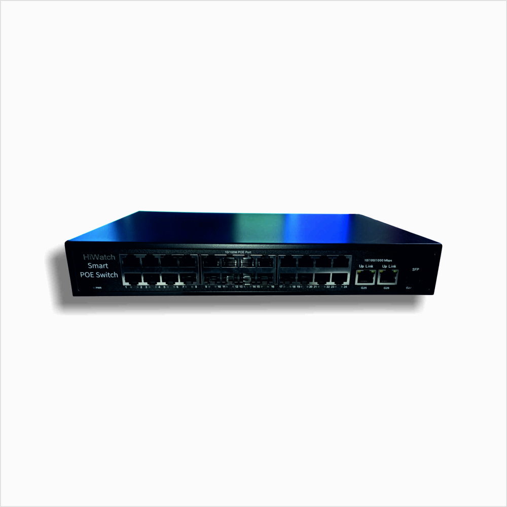 Коммутатор PoE 24 port, "SMART", CX-3024, 24PoE+2Link 1000Mbps, 52V-7.7A
