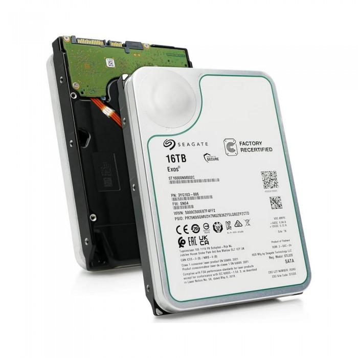 Жесткий диск HDD 16 Tb, Seagate Exos X16, ST16000NM002C, SATA3 6Gb/s, 3.5", 7200RPM