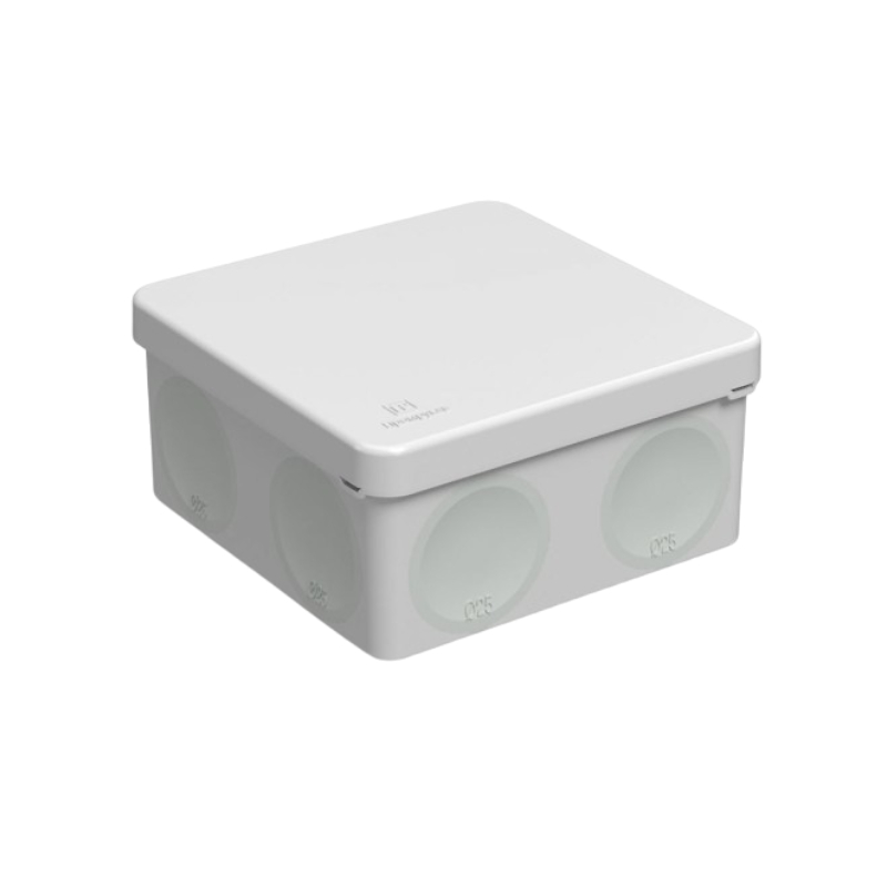 Распред.коробка, ул., (100*100*50мм), серая, "Промрукав", IP66, прямой монтаж, двухкомпонентная