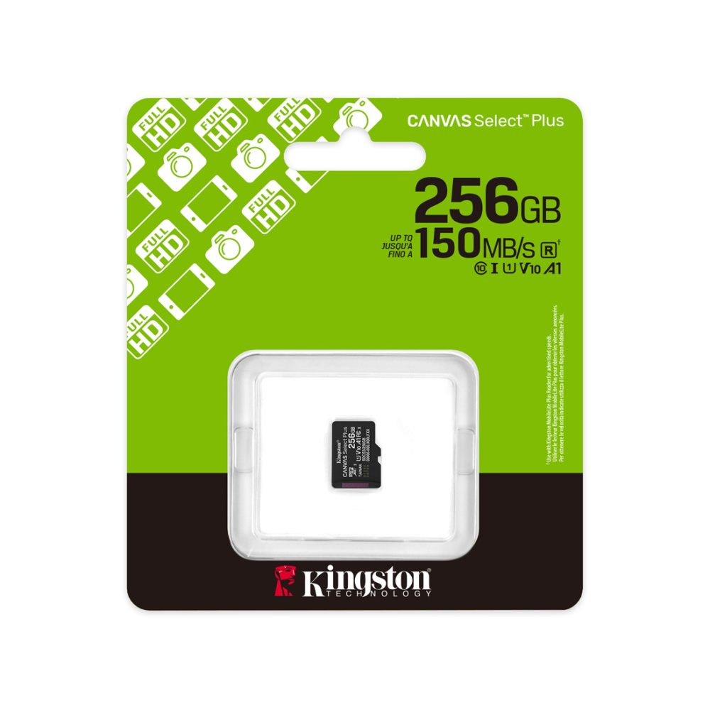 Карта памяти, Kingston, SDCS3/256GBSP, MicroSDXC 256GB, Canvas Select Plus, A1, U1, V10, без адаптер