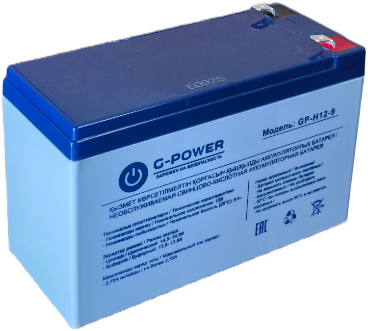 Аккумуляторная батарея, G-POWER, GP-H12-9AH, 12V/9Ah
