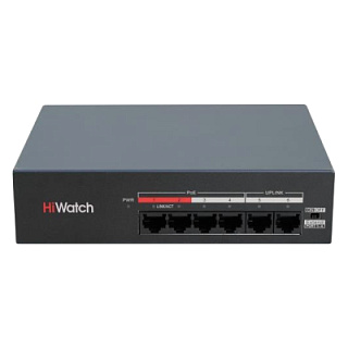 Коммутатор PoE 4 port HiWatch DS-S0106-MP 100 Mb/ps
