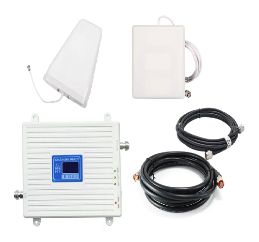 Репитер 2G-3G-4G/LTE 900-1800-2100МГц до 350 кв. м. 60 дБ (комплект трёх-диапазонный усилитель сотов