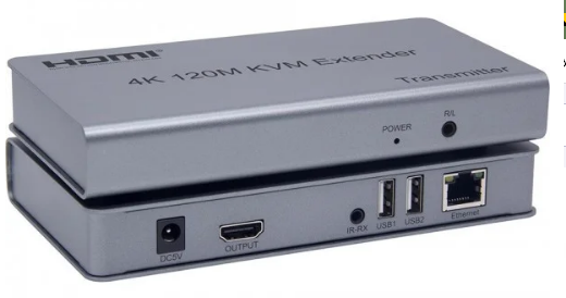 Удлинитель HDMI "KVM" (4K 120m LAN), 2*USB, with IR and Audio