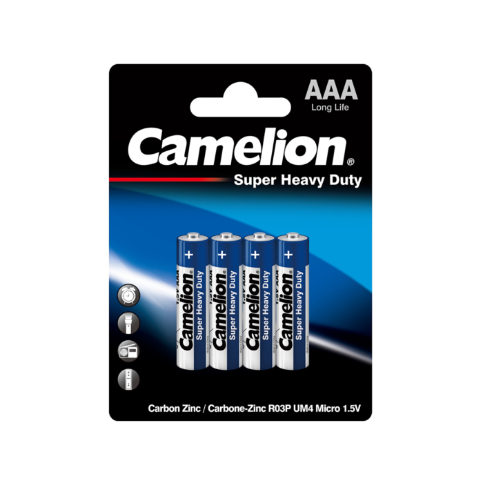 Батарейка, "Camelion" (AAA R03P-BP4B) 1.5V 4шт., в пленке