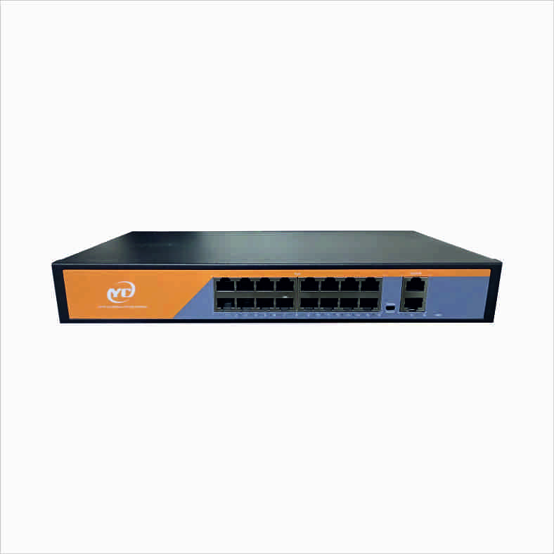 Коммутатор PoE 16 port "NN", YC: 16F20GB, 16 PoE+2UpLink, 1000Mb/ps, 52V-4.8A