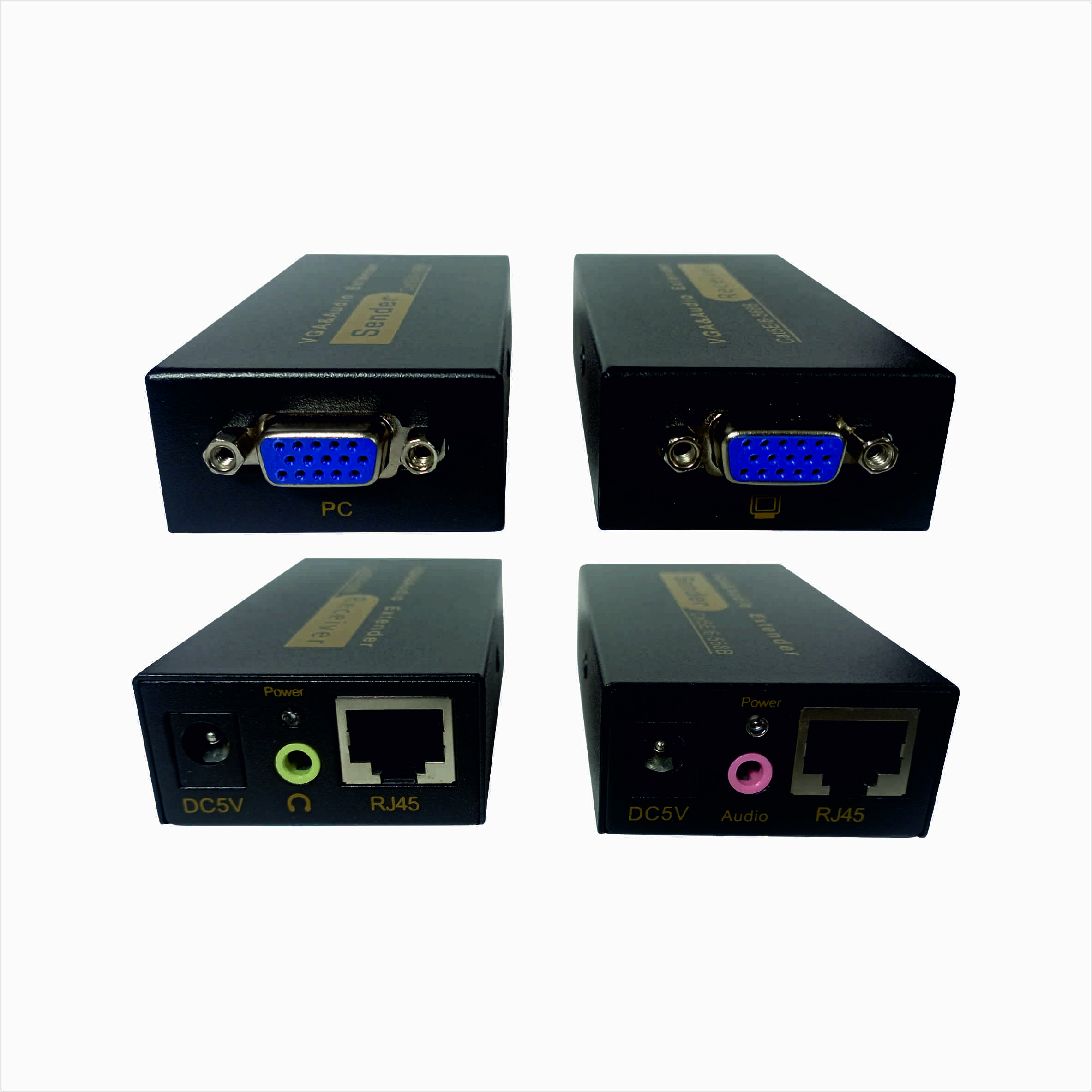 Extender VGA (сетевой удлинитель кабеля 100м) "SUNQAR" SR-VKE100 по RJ45 Cat5/6 UTP 1080, 2*USB упра