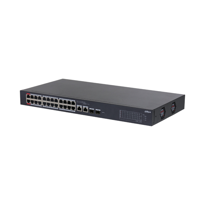 Коммутатор, Dahua, DH-CS4226-24ET-240, Управляемый, 24 порта 10/100M (PoE 802.3af/at/Hi-PoE,240W), 2