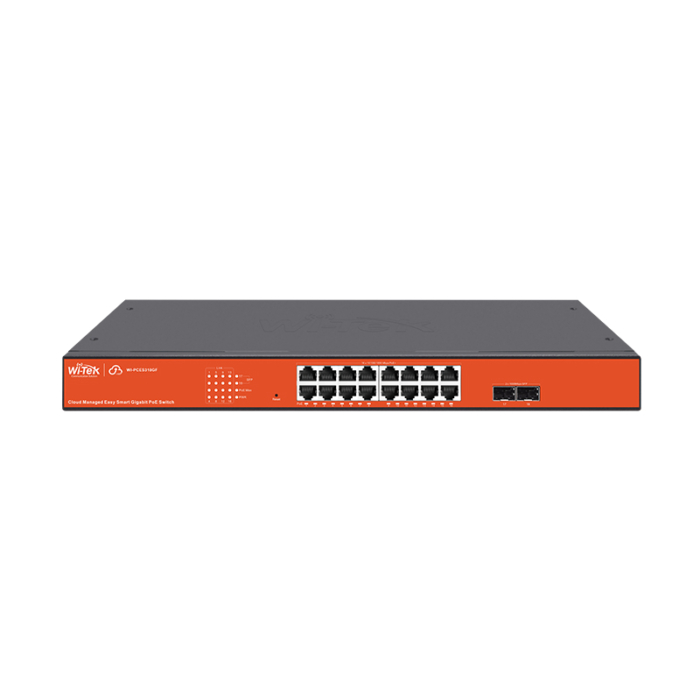 Коммутатор PoE 16 port Wi-Tek WI-PCES318GF, управление через Wi-Tek Cloud