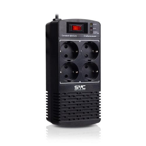 Стабилизатор (AVR), SVC, AVR-1000-L, Мощность 1000ВА/500Вт, LED-индикаторы, Диапазон работы AVR: 174