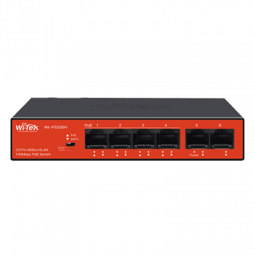 Коммутатор PoE 4 port Wi-Tek WI-PS205H V3 4+2/100Mbps