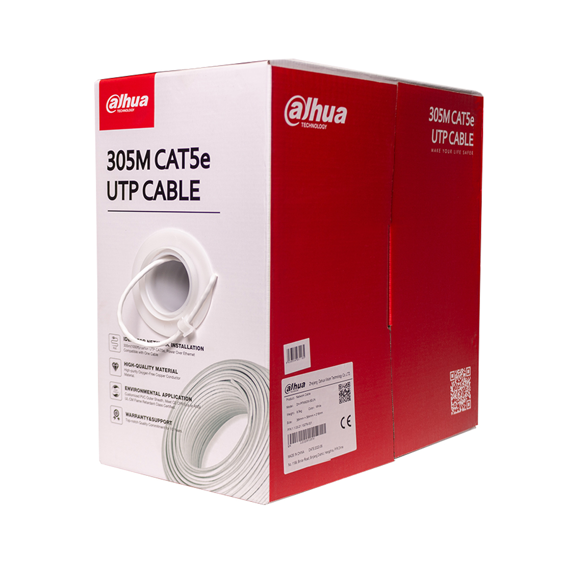 UTP indoor, Dahua, DH-PFM920I-5EUN, Cat.5e, UTP, 4x2x1/0.45мм, PVC, (305м)